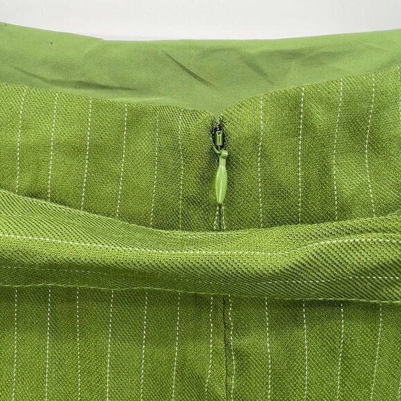 New York & Company Lined Green 7th Avenue Paper Bag Palazzo Skirt NWT - Picture 4 of 10